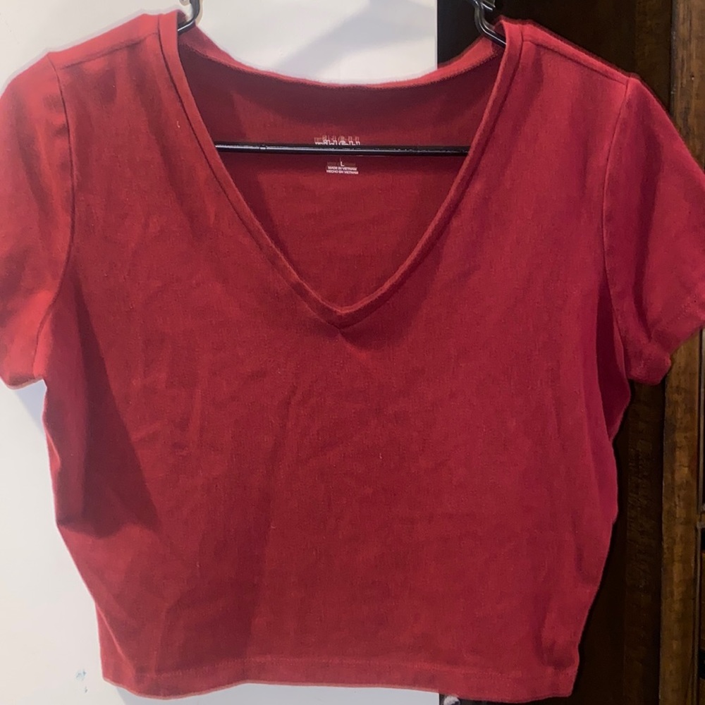 burgundy crop top